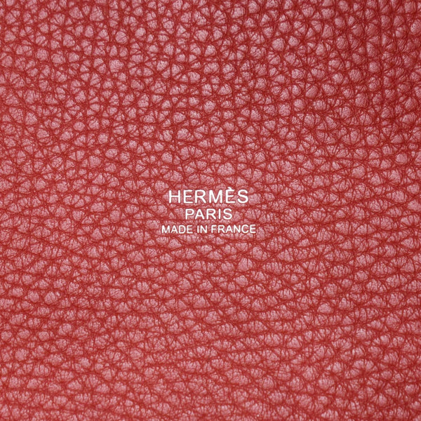 HERMES Picotin Lock 22 Taurillon Clemence Leather Hobo Bag Red