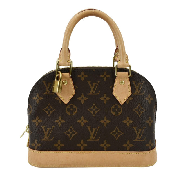 LOUIS VUITTON Alma BB Monogram Canvas Satchel Crossbody Bag Brown
