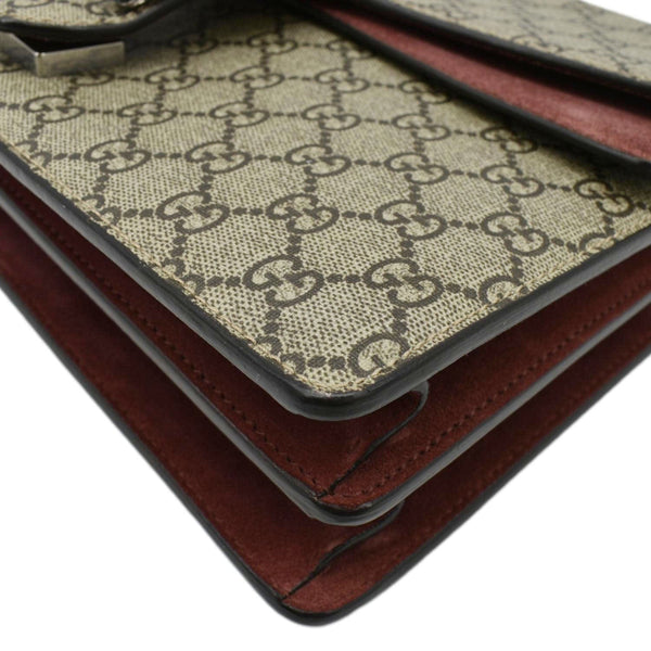 GUCCI Dionysus Medium Blooms GG Supreme Canvas Chain Shoulder Bag Beige 400235