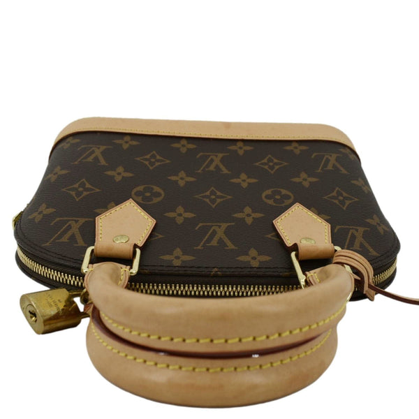 LOUIS VUITTON Alma BB Monogram Canvas Satchel Crossbody Bag Brown