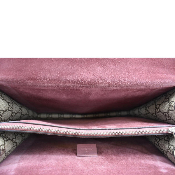 GUCCI Dionysus Medium Blooms GG Supreme Canvas Chain Shoulder Bag Beige 400235