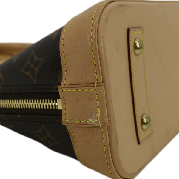 LOUIS VUITTON Alma BB Monogram Canvas Satchel Crossbody Bag Brown