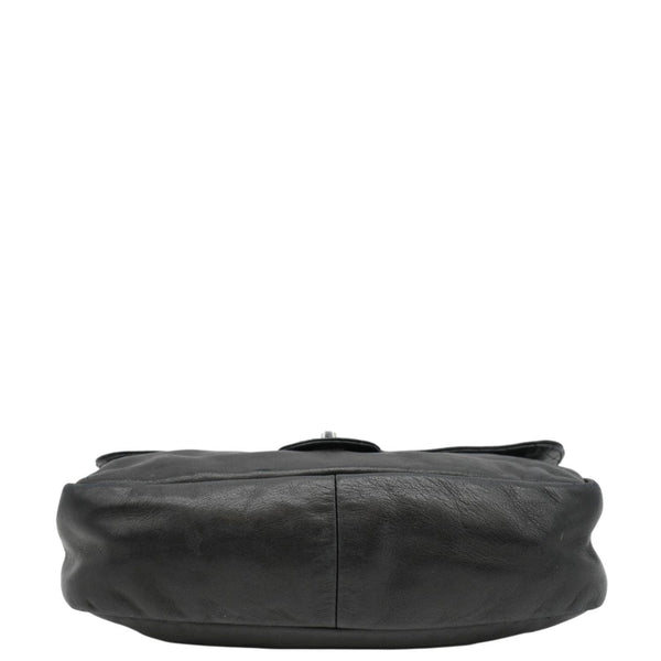 CHANEL Soft and Chain Flap Leather Shoulder Bag Black