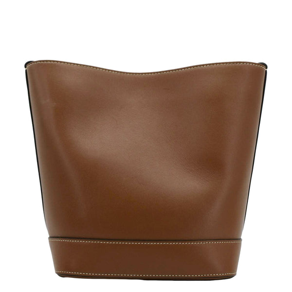Celine Cuir Triomphe Small Calfskin Leather Bucket Crossbody Bag Tan
