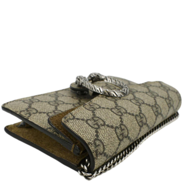GUCCI Dionysus Super Mini GG Supreme Canvas Crossbody Bag Taupe 476432