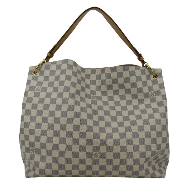 LOUIS VUITTON Graceful MM Damier Azur Shoulder Bag White