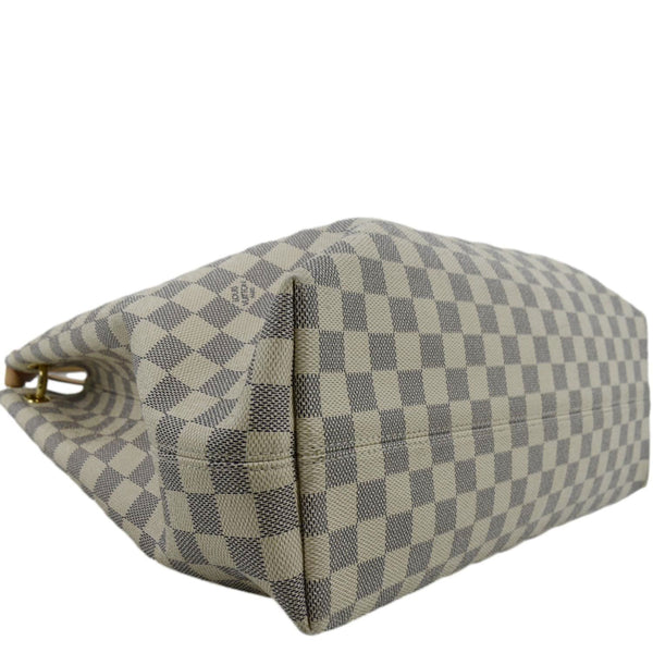 LOUIS VUITTON Graceful MM Damier Azur Shoulder Bag White