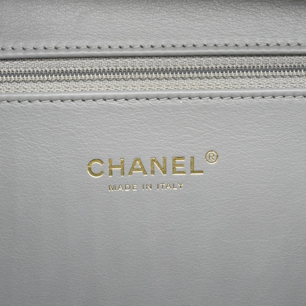 CHANEL Vanity Case Filigree CC Large Caviar Quilted Shoulder Bag Grey