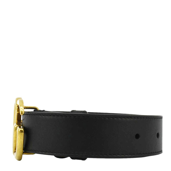 GUCCI GG Buckle Marmont Thin Leather Belt Size 80.32 Black 414516