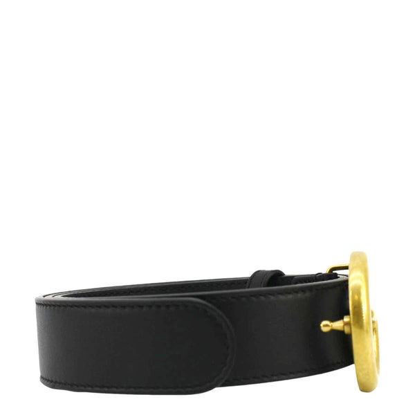 GUCCI GG Buckle Marmont Thin Leather Belt Size 80.32 Black 414516