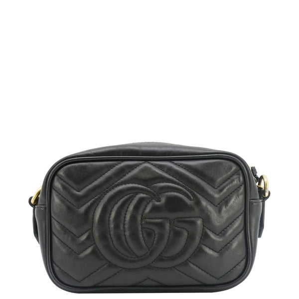 GUCCI GG Marmont Mini Matelasse Leather Crossbody Bag Black 448065
