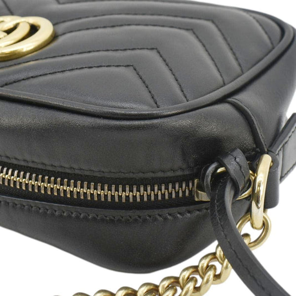 GUCCI GG Marmont Mini Matelasse Leather Crossbody Bag Black 448065