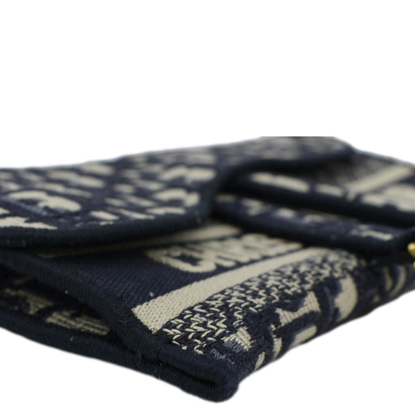 CHRISTIAN DIOR Saddle Oblique Canvas Belt Bag Navy Blue