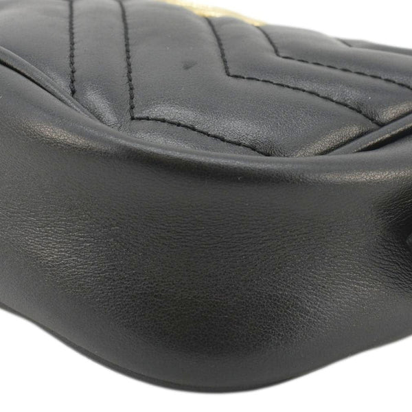 GUCCI GG Marmont Mini Matelasse Leather Crossbody Bag Black 448065