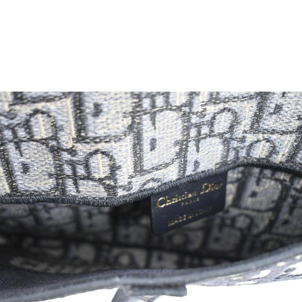 CHRISTIAN DIOR Saddle Oblique Canvas Belt Bag Navy Blue