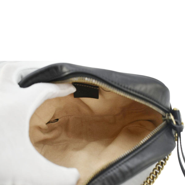 GUCCI GG Marmont Mini Matelasse Leather Crossbody Bag Black 448065