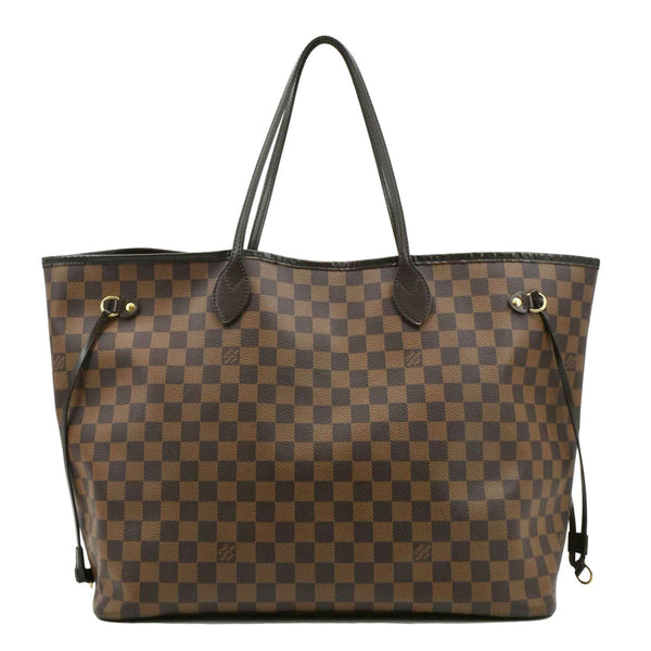 LOUIS VUITTON Neverfull GM Damier Ebene Tote Shoulder Bag Brown