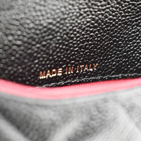 CHANEL Sweetheart CC Chain Quilted Caviar Leather Belt Bag Black