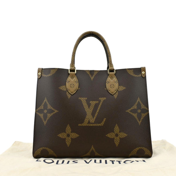 LOUIS VUITTON Onthego MM Giant Monogram Canvas Tote Shoulder Bag Brown