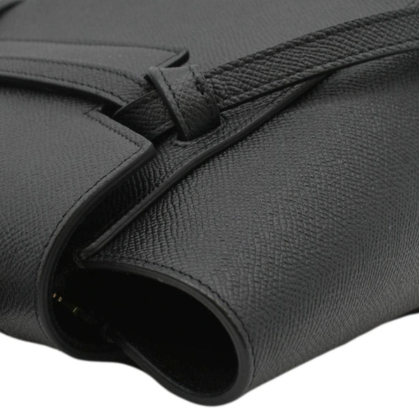 CELINE Nano Belt Grained Leather Shoulder Bag Black