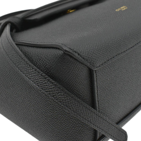 CELINE Nano Belt Grained Leather Shoulder Bag Black