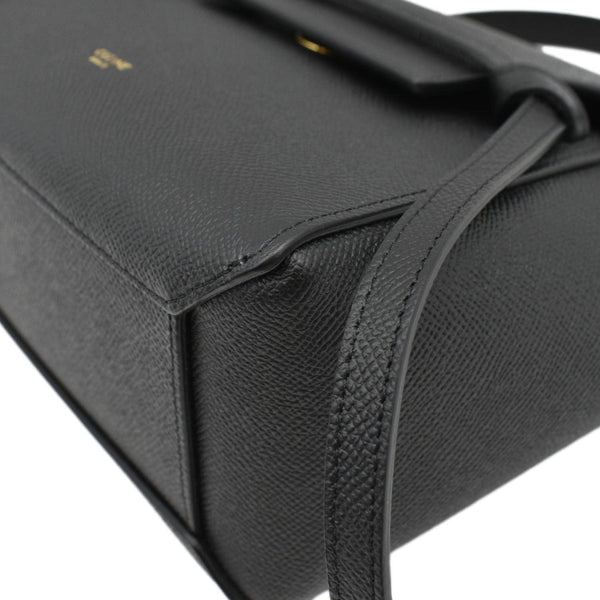 CELINE Nano Belt Grained Leather Shoulder Bag Black