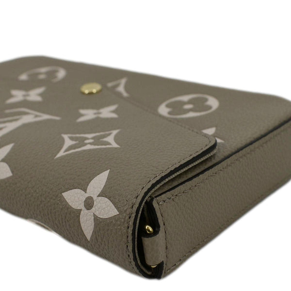 LOUIS VUITTON Pochette Felicie Monogram Leather Chain Wallet Tourterelle Gray
