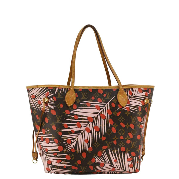 LOUIS VUITTON Neverfull MM Jungle Dots Monogram Canvas Shoulder Bag Brown