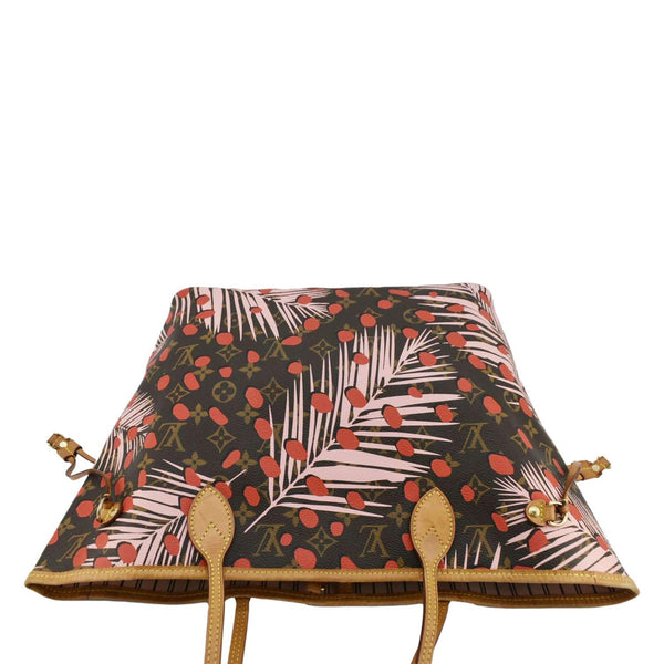 LOUIS VUITTON Neverfull MM Jungle Dots Monogram Canvas Shoulder Bag Brown