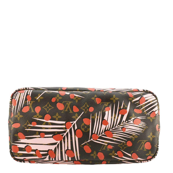 LOUIS VUITTON Neverfull MM Jungle Dots Monogram Canvas Shoulder Bag Brown