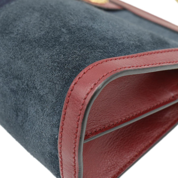 GUCCI Ophidia Small Suede Chain Shoulder Bag Denim Blue 503877