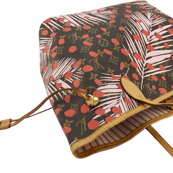 LOUIS VUITTON Neverfull MM Jungle Dots Monogram Canvas Shoulder Bag Brown