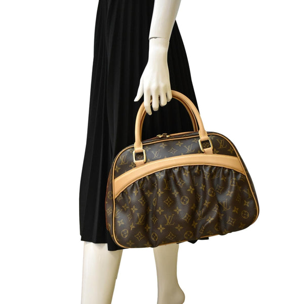 LOUIS VUITTON Mizi Vienna Monogram Canvas Satchel Bag Brown