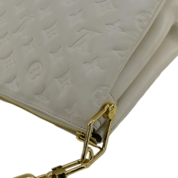 LOUIS VUITTON Coussin PM Monogram Embossed Leather Shoulder Bag Off White