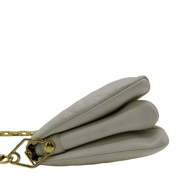 LOUIS VUITTON Coussin PM Monogram Embossed Leather Shoulder Bag Off White