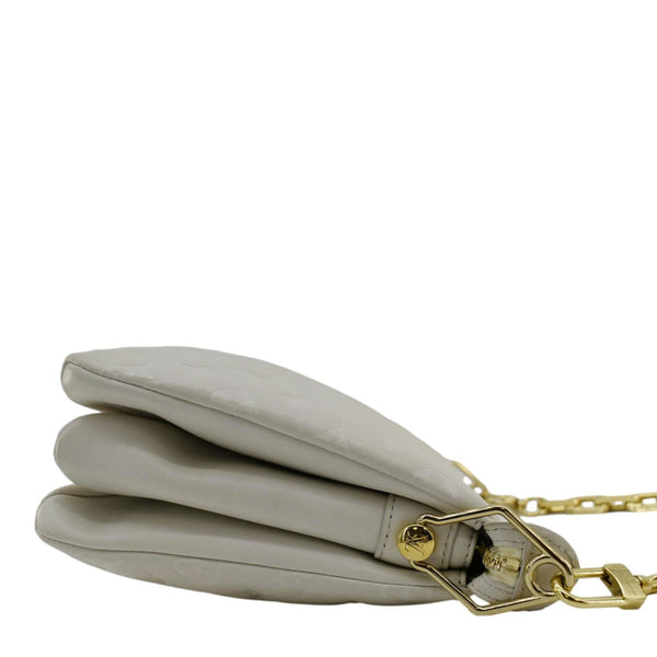 LOUIS VUITTON Coussin PM Monogram Embossed Leather Shoulder Bag Off White