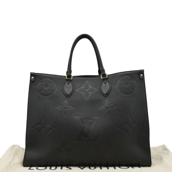 LOUIS VUITTON Onthego GM Monogram Empreinte Leather Tote Shoulder Bag Black