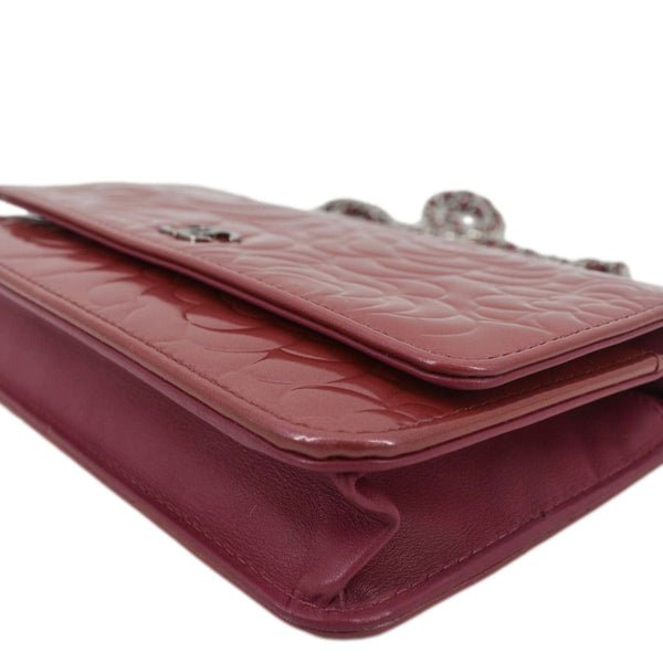CHANEL Camellia Wallet On Chain Leather Crossbody Bag Pink