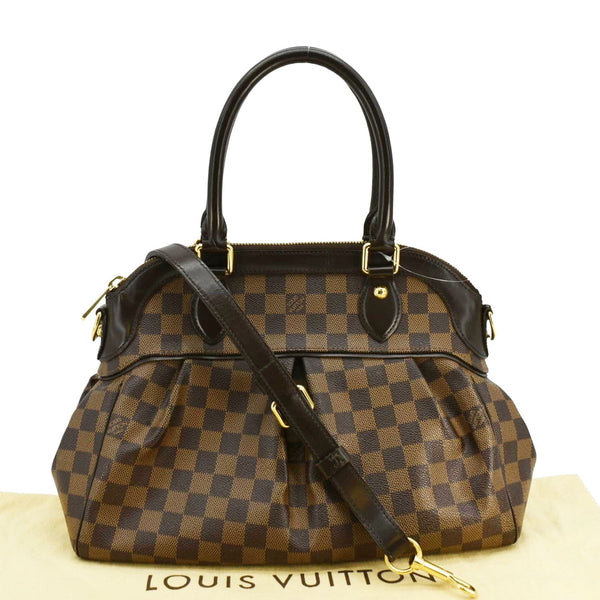 LOUIS VUITTON Trevi PM Damier Ebene Satchel Bag Brown