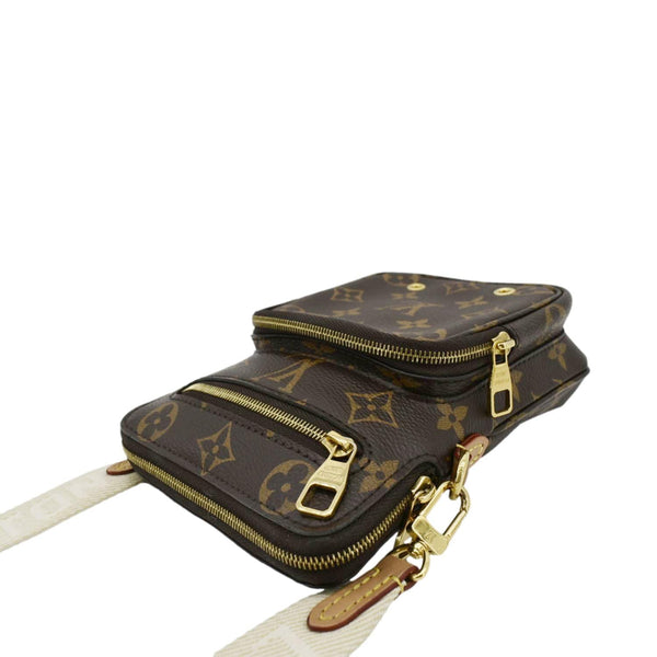 LOUIS VUITTON Utility Phone Sleeve Monogram Canvas Crossbody Bag Brown