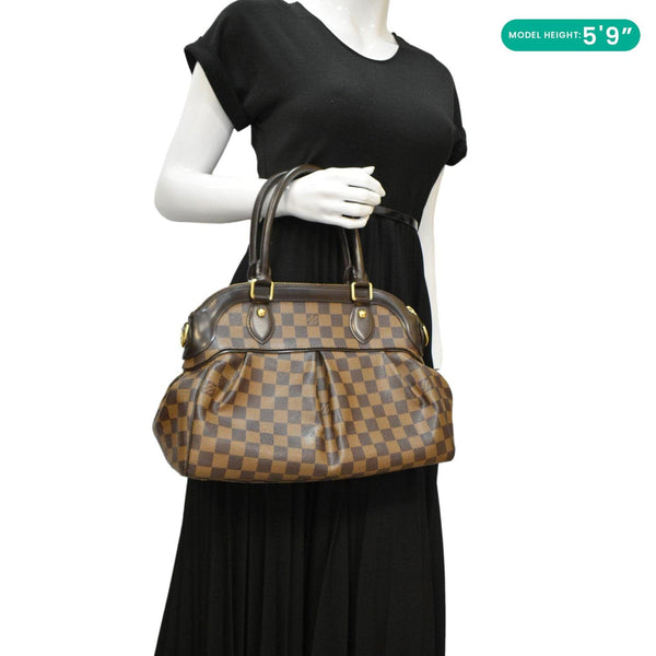 LOUIS VUITTON Trevi PM Damier Ebene Satchel Bag Brown