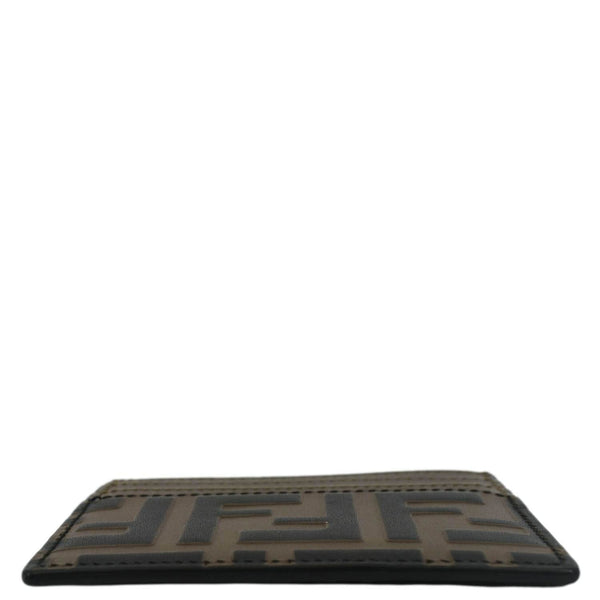 Fendi Quilted FF Leather Card Holder Brown