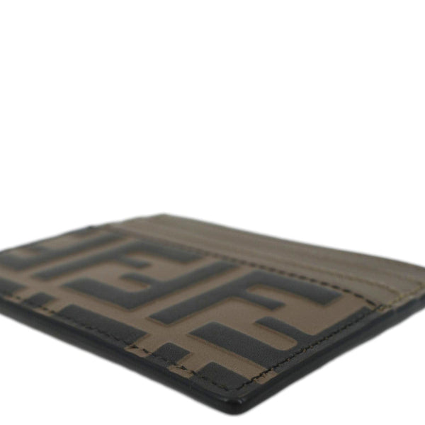 Fendi Quilted FF Leather Card Holder Brown
