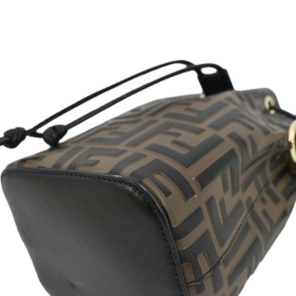 FENDI Mini Mon Tresor Leather Bucket Crossbody Bag Brown