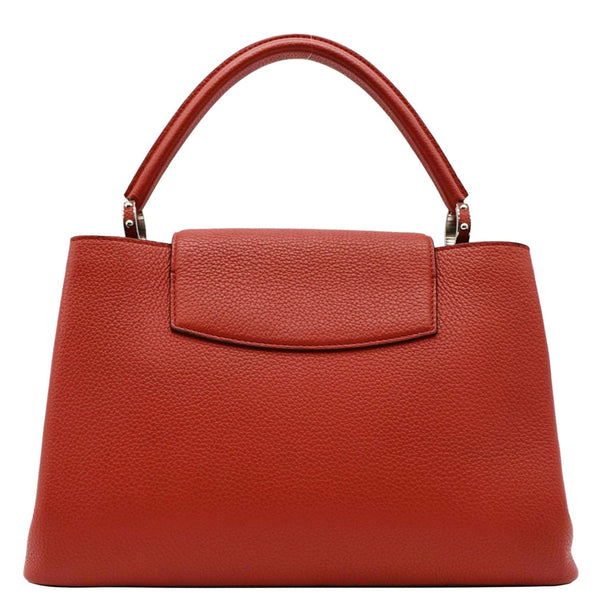 LOUIS VUITTON Capucines MM Taurillon Leather Satchel Bag Orange