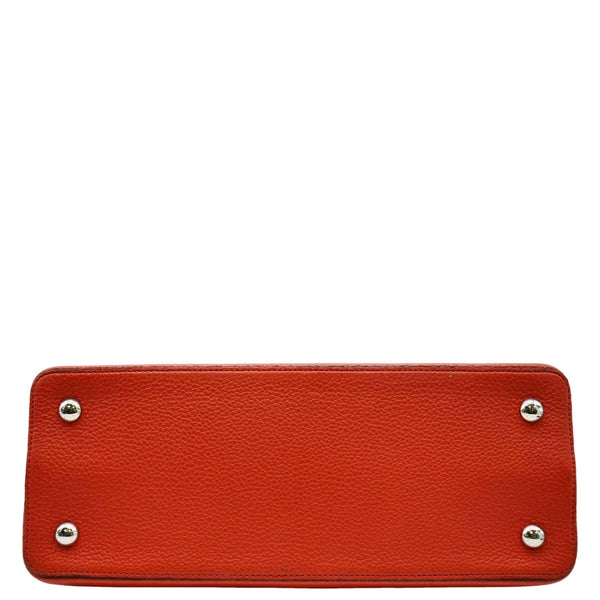 LOUIS VUITTON Capucines MM Taurillon Leather Satchel Bag Orange