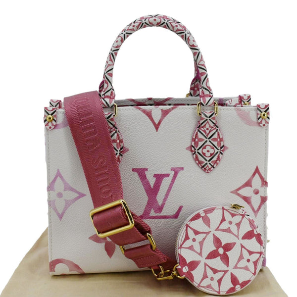 LOUIS VUITTON Onthego PM By The Pool Giant Monogram Canvas Tote Bag Pink