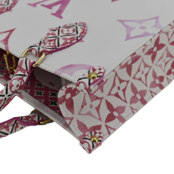 LOUIS VUITTON Onthego PM By The Pool Giant Monogram Canvas Tote Bag Pink