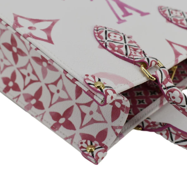 LOUIS VUITTON Onthego PM By The Pool Giant Monogram Canvas Tote Bag Pink