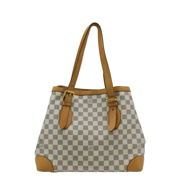 LOUIS VUITTON Hampstead MM Damier Azur Shoulder Bag White